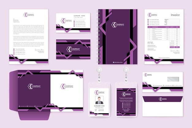 Modern corporate business stationery template
