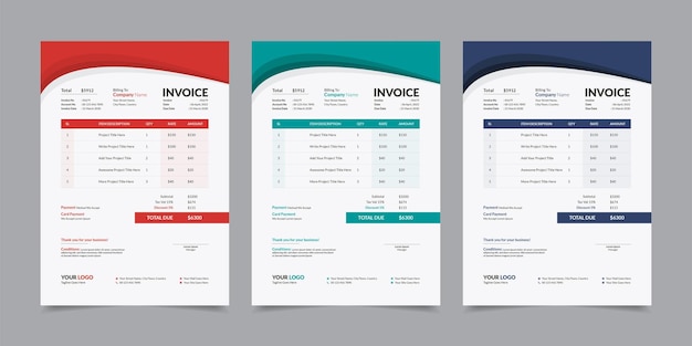 Modern Corporate Business Style Invoice Design Template Vector Illustration Print Ready Layout