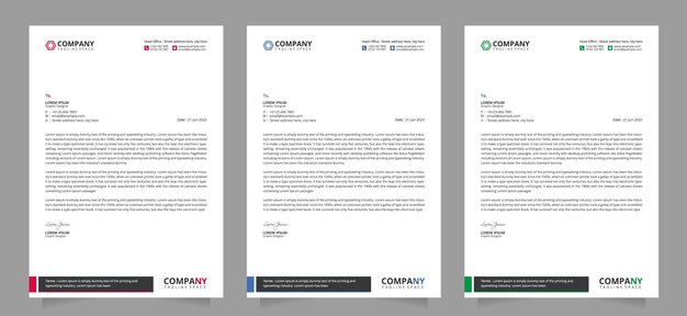 Modern corporate business vector letterhead template Print ready design