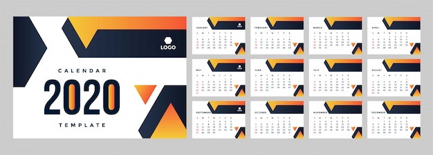 Modern corporate calendar template