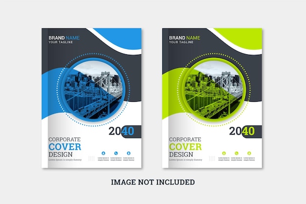 Modern corporate city background business book cover design template a4