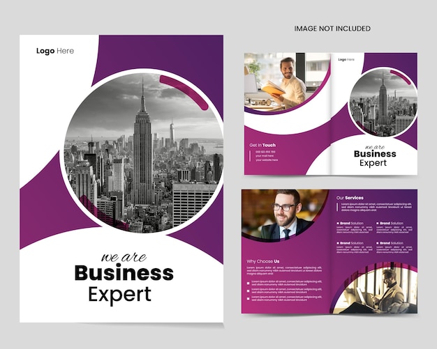Modern corporate company profile bifold brochure template design