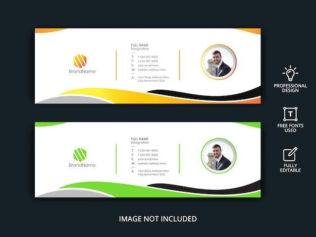 modern corporate design and professional email signature for website personal social media cover pag