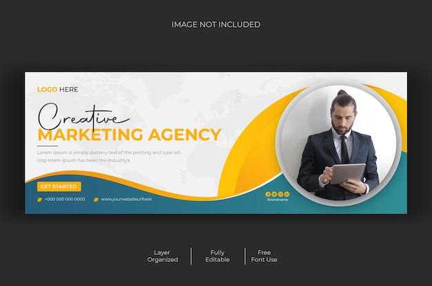 Modern corporate digital marketing facebook banner template