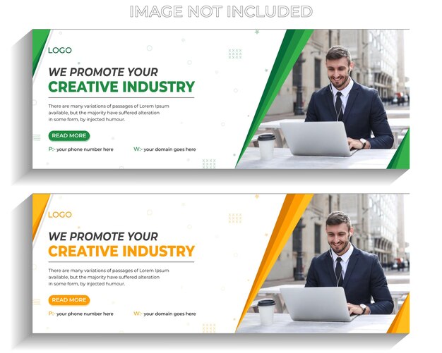 現代の企業のデジタルマーケティングのfacebookのカバーページまたはwebバナーのデザインテンプレート