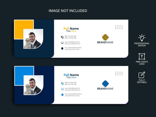 モダンで企業の電子メール署名ベクトルテンプレート素晴らしいデザイン