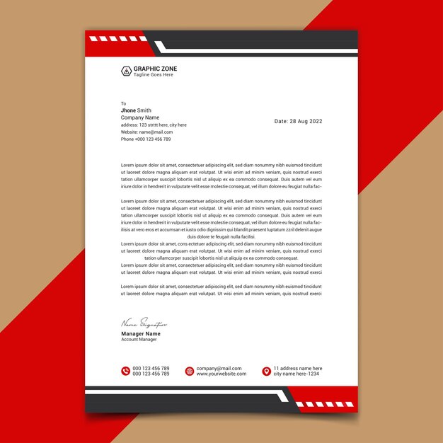 Modern corporate eye-catching letterhead template