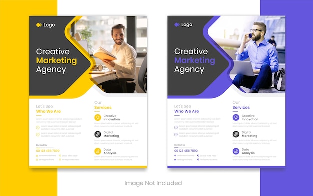 Modern Corporate flyer design template business profile leaflet vector