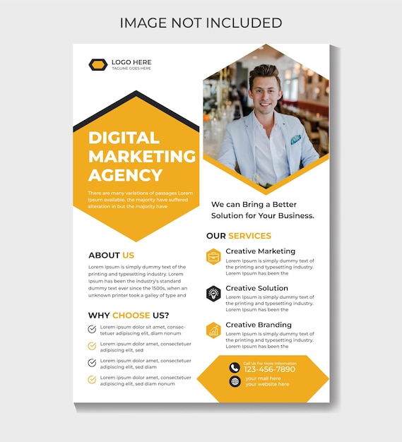 Modern corporate flyer leaflet design template