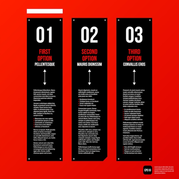 Modern corporate graphic design template with black elements on red background. useful for advertising, marketing and web design
