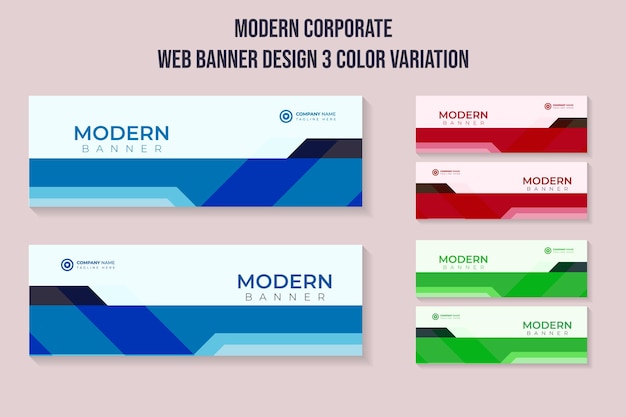 Modern Corporate Horizontal Web Banner Design Vector Template