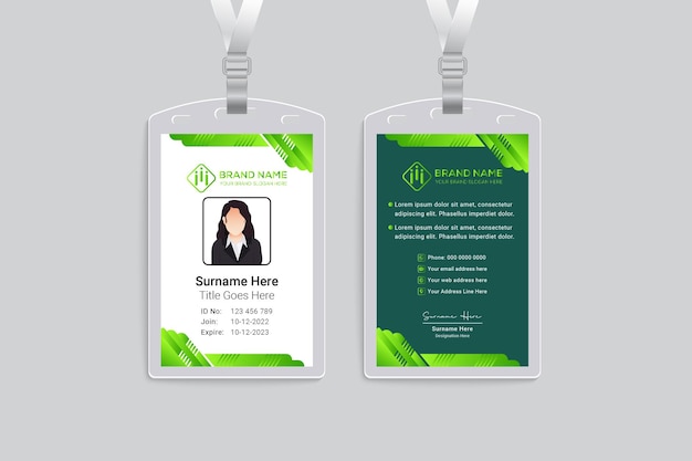 プロジェクトのモダンな企業 ID カード テンプレート デザイン