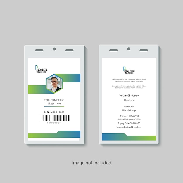 Modern corporate Identity Card Employee office modern clean ID Card Design Template
