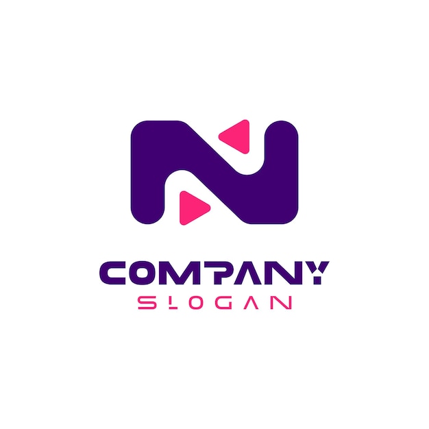 Modern corporate letter n logo design template