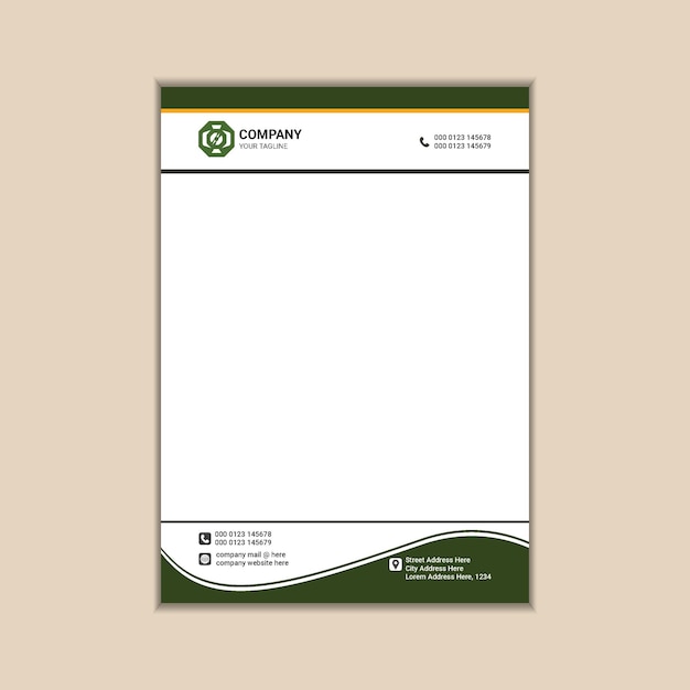 Vector modern corporate letterhead design simple and clean a4 size with bleed vector graphics