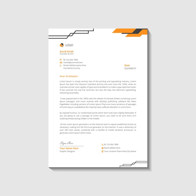 modern corporate letterhead template design
