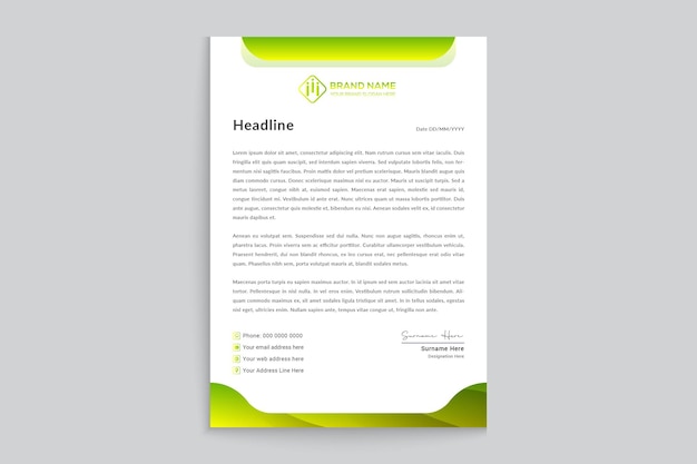 Modern corporate letterhead template design