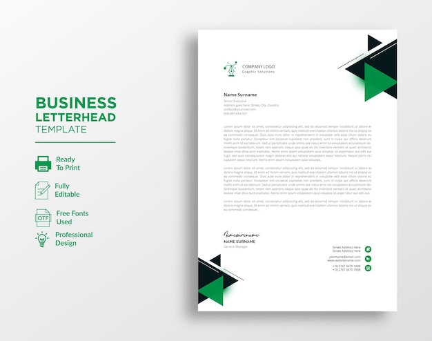 Modern corporate letterhead template design