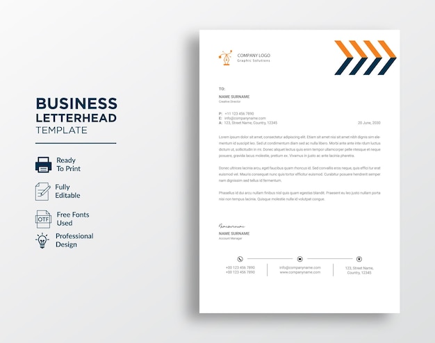 Vector modern corporate letterhead template design