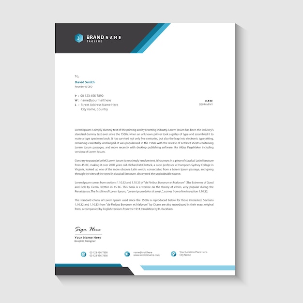 Modern Corporate Letterhead Template