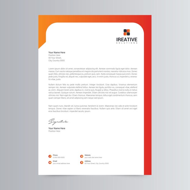 modern and corporate letterhead template