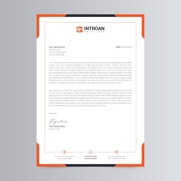 Vector modern and corporate letterhead template