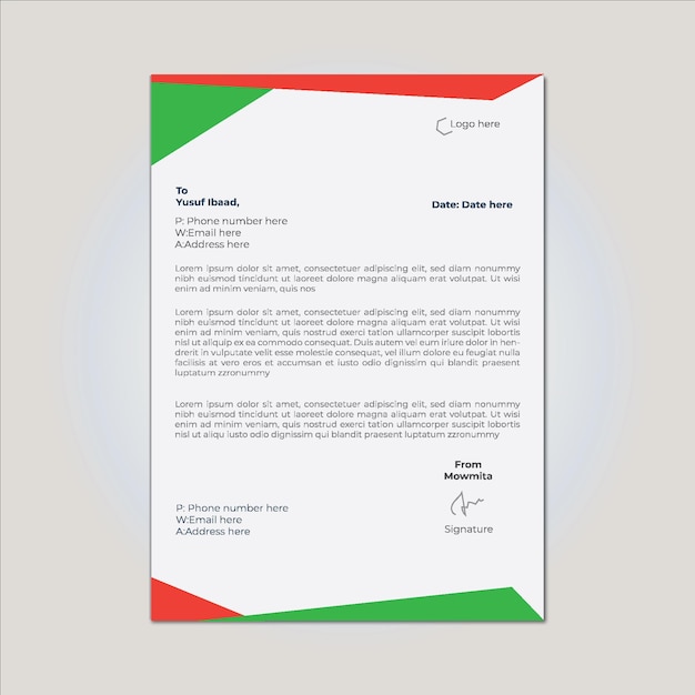Modern Corporate Letterhead Template