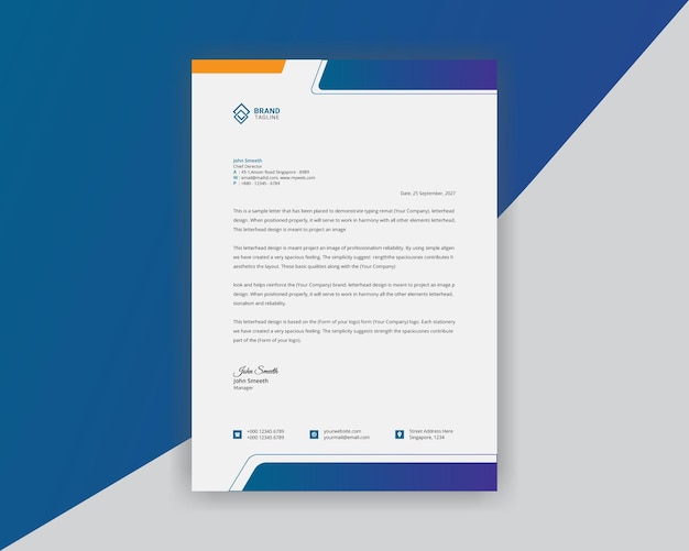 Vector modern corporate letterhead vector template