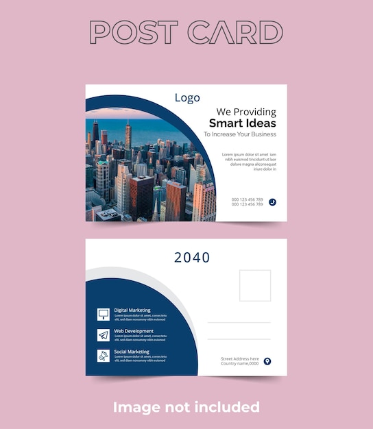modern and corporate post card design business post card design