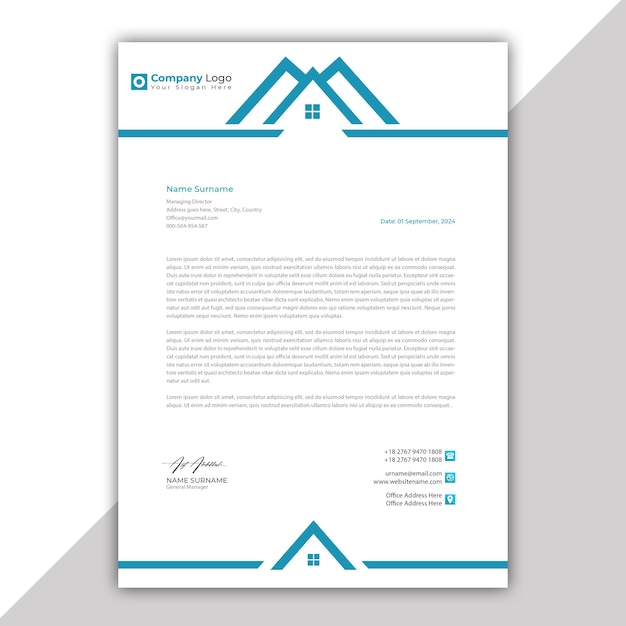 Vector modern corporate real estate bedrijfsbriefpapier