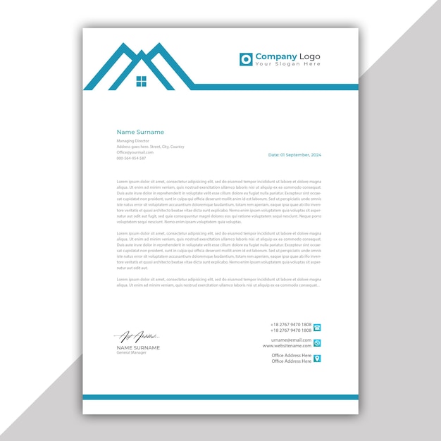 Vector modern corporate real estate bedrijfsbriefpapier