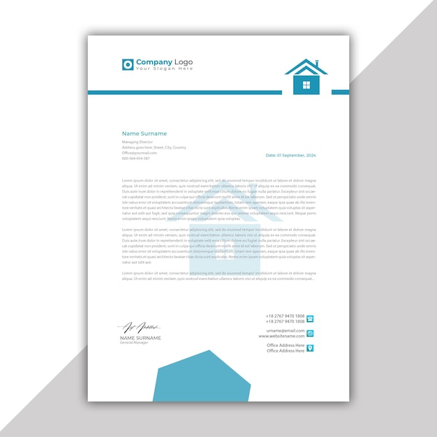 Modern Corporate Real estate Company Letterhead