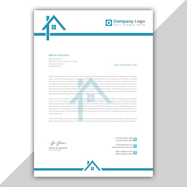 Modern Corporate Real estate Company Letterhead