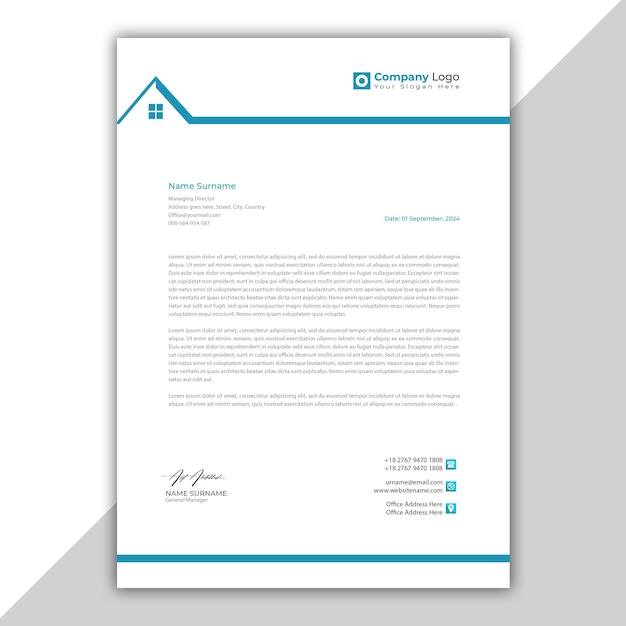 Modern Corporate Real estate Company Letterhead