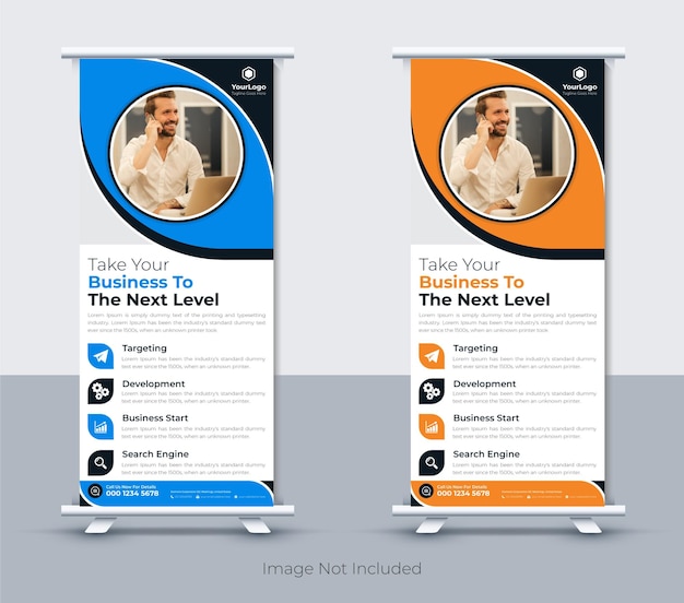 Modern corporate roll up banner design template