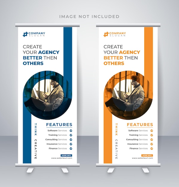 Vector modern corporate roll up display standee premium vector