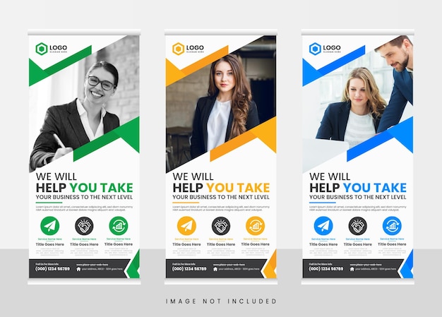 Vector modern corporate rollup banner design template for business