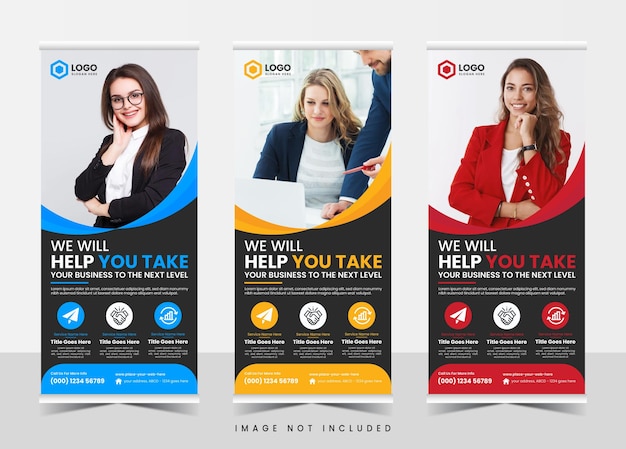 Vector modern corporate rollup banner design template for business