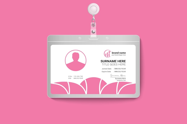 Vector modern corporate shape id card vertical template