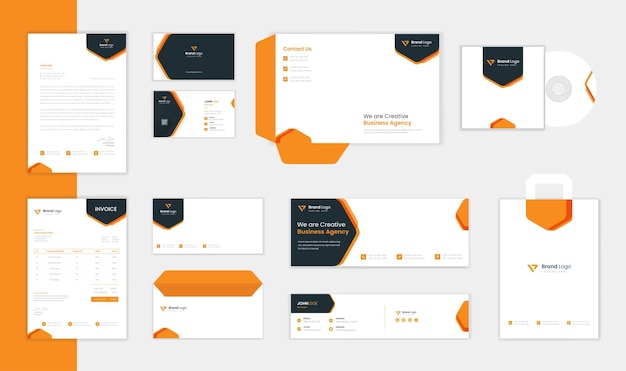 Modern Corporate Stationery design template for business identity vector