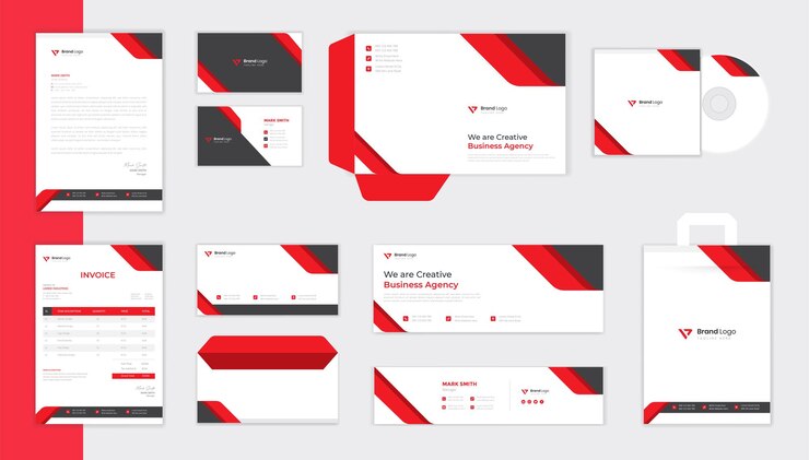 Vector modern corporate stationery-ontwerpset met mapontwerp en briefhoofdvector