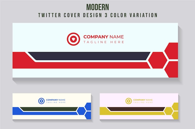 Modern corporate twitter cover page design vector template