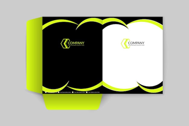 Modern corporate wave style presentation folder design