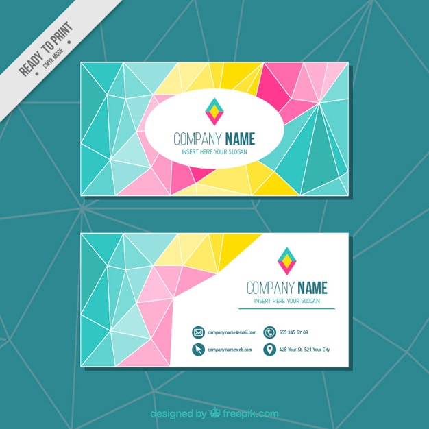 Vettore moderna carta corporativa con forme geometriche colorate