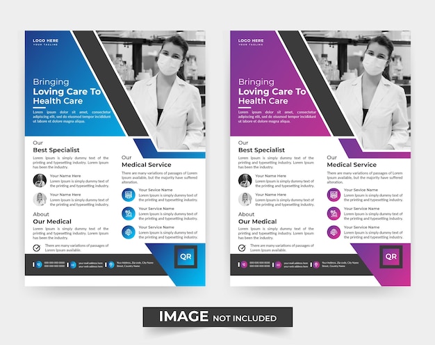 Modern corporative medical print flyer template