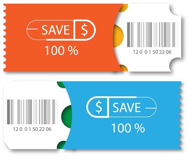 Vettore concetto di modello di coupon moderno