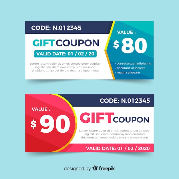 Vector modern coupon or voucher  template