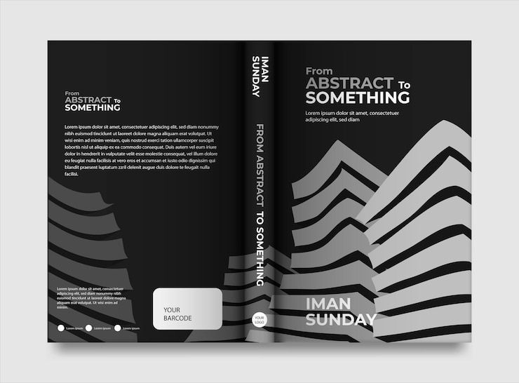 Vector modern cover book template with abstract shape illustrator blend greyed color