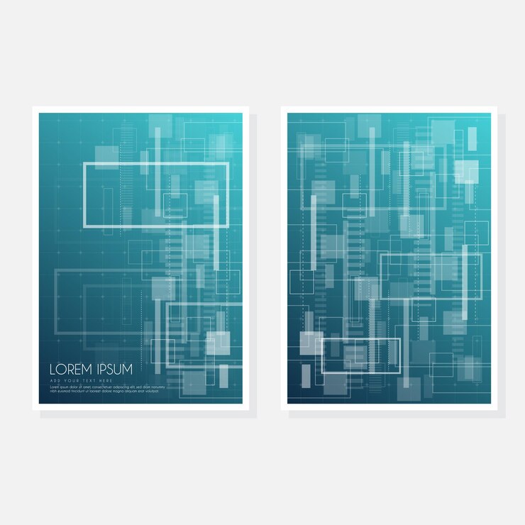 Vector modern cover design set blue white abstract line pattern creative wavy stripe vector collection