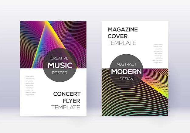 Modern cover design template set Rainbow abstract